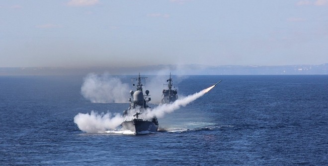 Russian Corvette Smerch Conducted Missile Firings at Sea of Japan