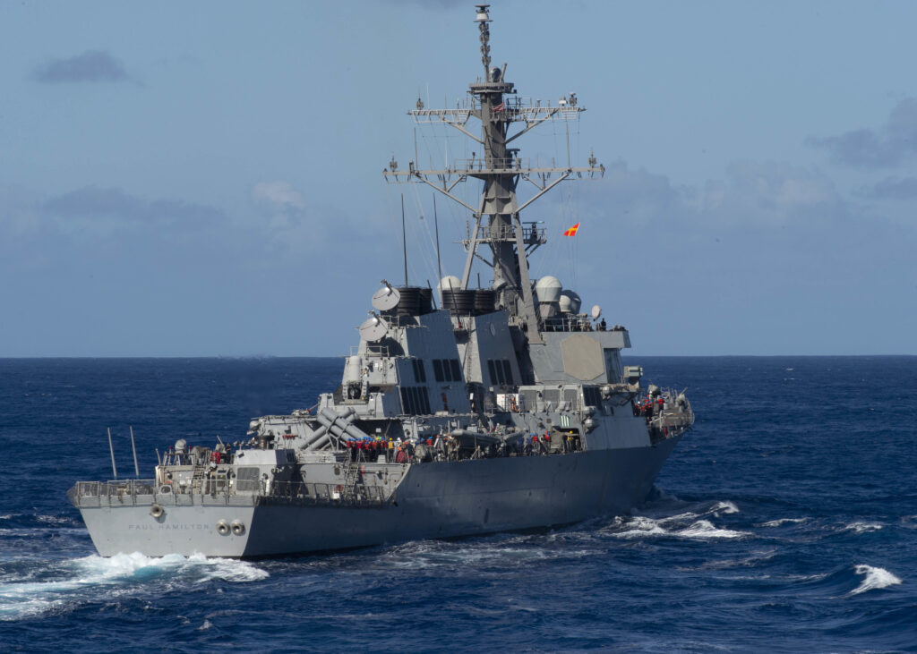 Arleigh Burke-class Destroyer Uss Paul Hamilton Visits Singapore 