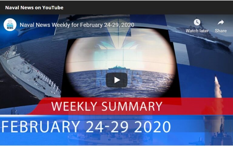 Naval News Weekly Summary for Feb.24-29, 2020