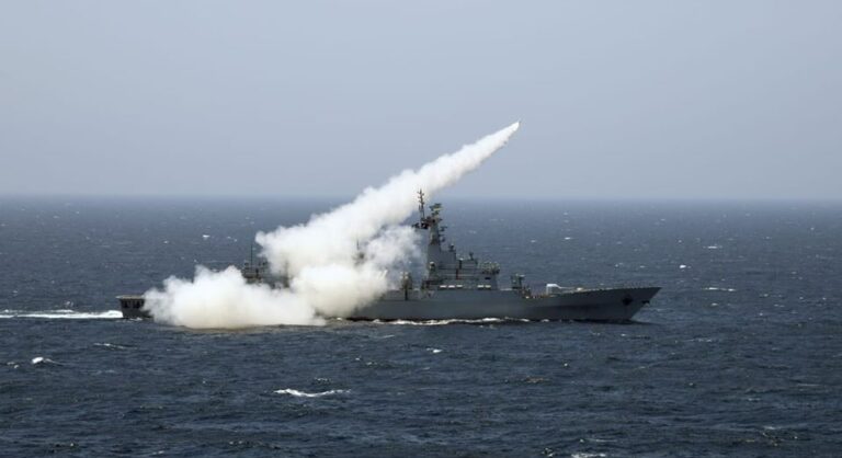 Pakistan Navy conducts live firing exercise in the North Arabian Sea