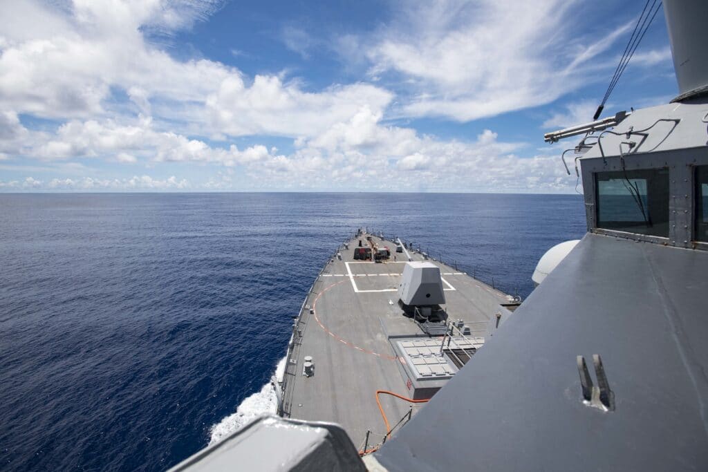 uss ralph johnson conducts freedom of navigation ops