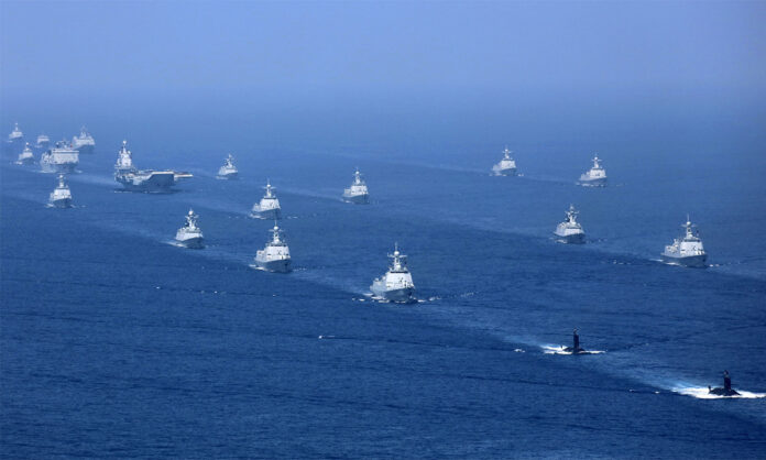 Chinese Navy in Formation (China MOD)