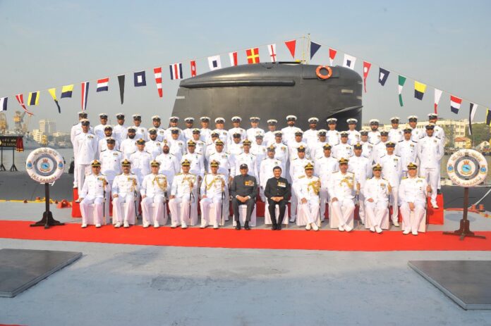 Indian Navy commissioned the third Scorpene class submarine INS Karanj