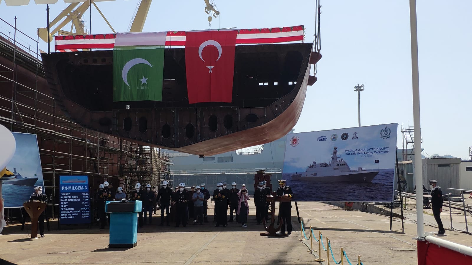 turkish shipyard laid the keel of 2nd milgem class corvette of pakistan naval post naval news and information