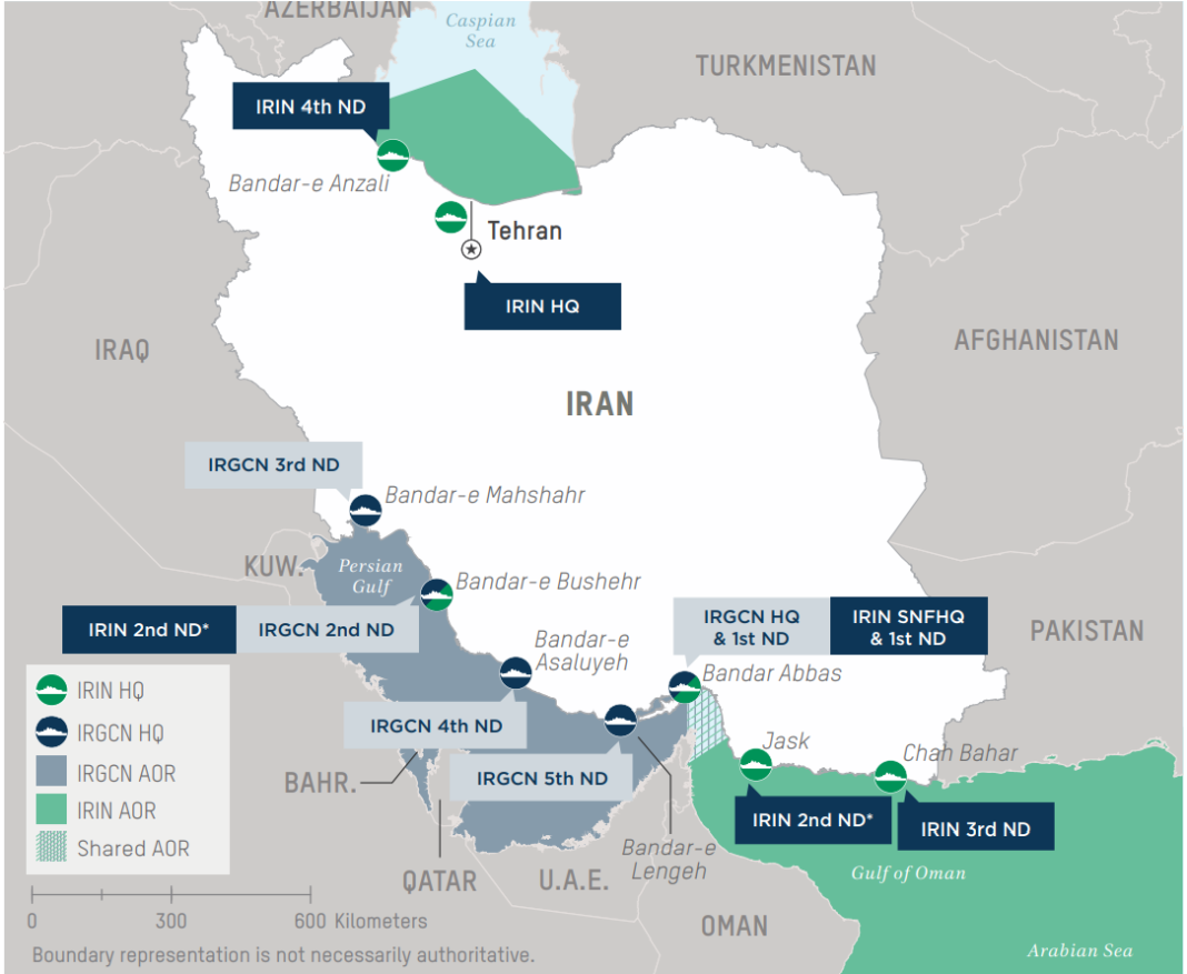 Iranian Naval Headquarters And Areas Of Responsibility 1068x877 