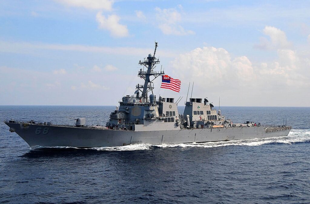 us navy 090213 n 4774b 028 the guided missile destroyer uss the sullivans ddg 68 flies the ships battle flags during exercises at sea - naval post- naval news and information