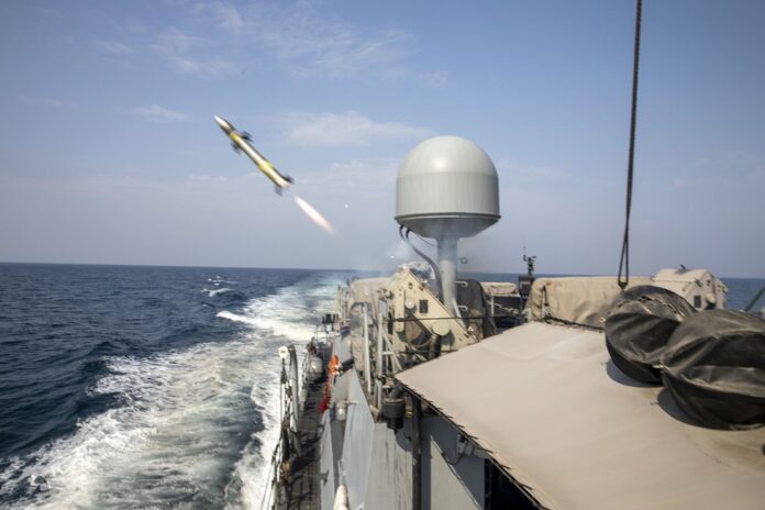 US Navy Patrol Coastal Ships Conducts Live Fire Exercise with MK-60 Griffin Missiles in Persian Gulf